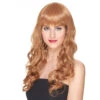 Perruque Rousse Bouclée Avec Frange, Luxe