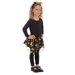 Petit Tutu Noir Avec Imprimés Halloween Dorés