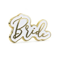 Pins Bride De 3,5cm, Blanc Et Or