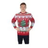 Pull De Noël Rouge Kitsch Avec Sapin, Adulte