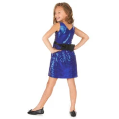 Robe Bleue Disco Avec Paillettes Pour Enfant -Boutique De Carnaval D'Halloween Robe bleue disco avec paillettes pour enfant 36200