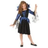 Robe Bleue Noir Manches Araignées Pour Fillette