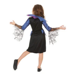 Robe Bleue Noir Manches Araignées Pour Fillette 8 Robe Bleue Noir Manches Araignées Pour Fillette -Boutique De Carnaval D'Halloween Robe bleue noir manches araignees pour fillette 24431