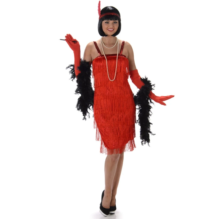 Robe Charleston Rouge Recouverte De Franges 3 Robe Charleston Rouge Recouverte De Franges