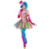 Robe Corset Et Tutu Multicolores De Clown 1 Robe Corset Et Tutu Multicolores De Clown -Boutique De Carnaval D'Halloween Robe corset et tutu multicolores de clown