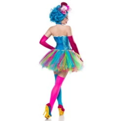 Robe Corset Et Tutu Multicolores De Clown -Boutique De Carnaval D'Halloween Robe corset et tutu multicolores de clown 51930