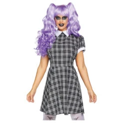 Robe Courte D'écolière Noir Et Blanc Pour Adulte