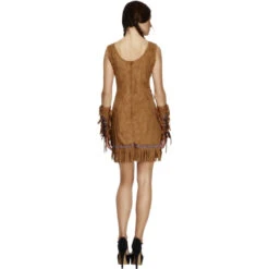 Robe Courte Marron Unie D'indienne Pour Femme -Boutique De Carnaval D'Halloween Robe courte marron unie d indienne pour femme 8556