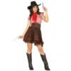 Robe De Cowgirl Marron Et Rouge Pour Femme -Boutique De Carnaval D'Halloween Robe de cowgirl marron et rouge pour femme