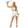 Robe De Déesse Grecque Blanche Et Or Pour Adulte 1 Robe De Déesse Grecque Blanche Et Or Pour Adulte -Boutique De Carnaval D'Halloween Robe de deesse grecque blanche et or pour adulte