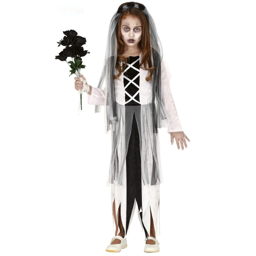 Robe De Jeune Mariée Fantôme Avec Voile, Enfant 3 Robe De Jeune Mariée Fantôme Avec Voile, Enfant