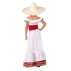 Robe De Mexicaine Pour Enfant, Blanche Et Rouge -Boutique De Carnaval D'Halloween Robe de mexicaine pour enfant blanche et rouge 64095