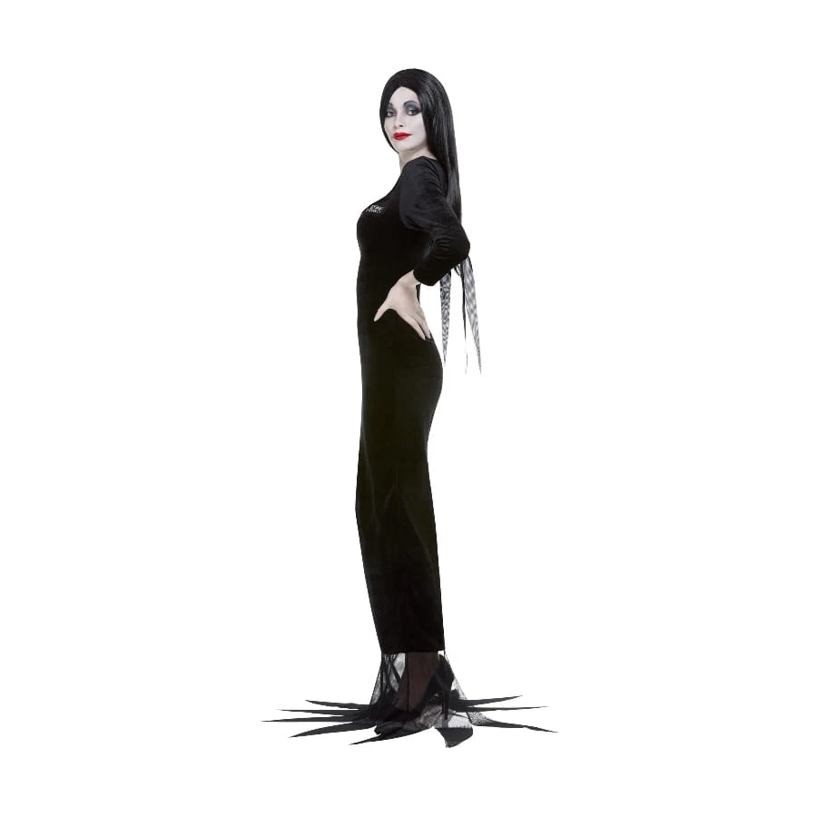 Robe De Morticia Addams Avec Perruque, Pour Femme 4 Robe De Morticia Addams Avec Perruque, Pour Femme – Image 2