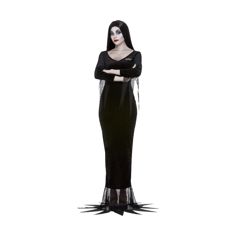 Robe De Morticia Addams Avec Perruque, Pour Femme 6 Robe De Morticia Addams Avec Perruque, Pour Femme – Image 4