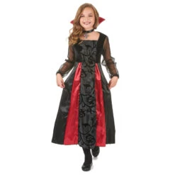 Robe De Vampire Noire Avec Arabesques Pour Enfant