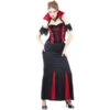 Robe De Vampiresse à Grand Col Rouge Pour Femme
