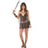 Robe Et Cape De Guerrière Romaine Or Et Marron 2 Robe Et Cape De Guerrière Romaine Or Et Marron -Boutique De Carnaval D'Halloween Robe et cape de guerriere romaine or et marron