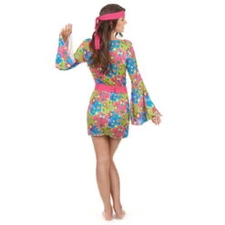 Robe Hippie Courte Imprimé Fleurs Manches évasées 11 Robe Hippie Courte Imprimé Fleurs Manches évasées -Boutique De Carnaval D'Halloween Robe hippie courte imprime fleurs manches evasees 21400