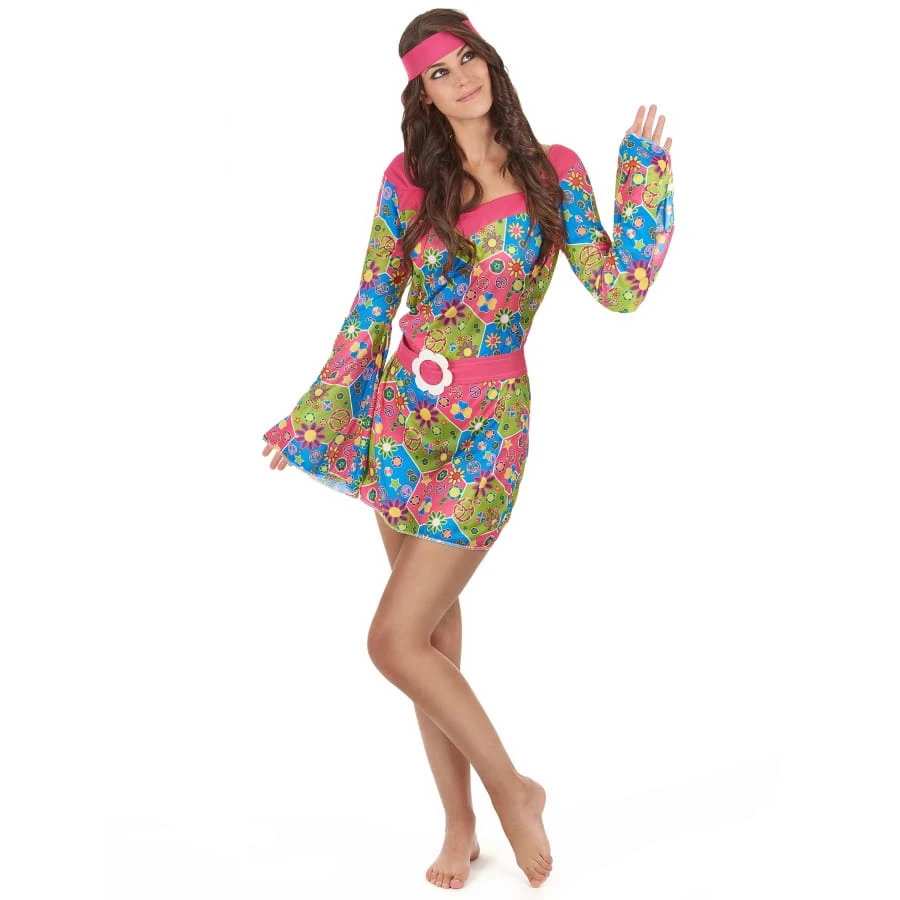Robe Hippie Courte Imprimé Fleurs Manches évasées 3 Robe Hippie Courte Imprimé Fleurs Manches évasées