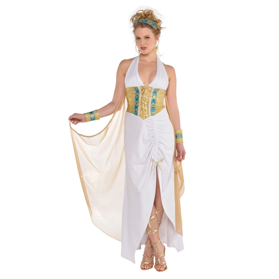 Robe Longue Blanche De Déesse Avec Corset Doré 3 Robe Longue Blanche De Déesse Avec Corset Doré