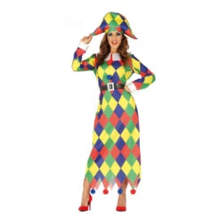 Robe Longue De Femme Arlequin Multicolore