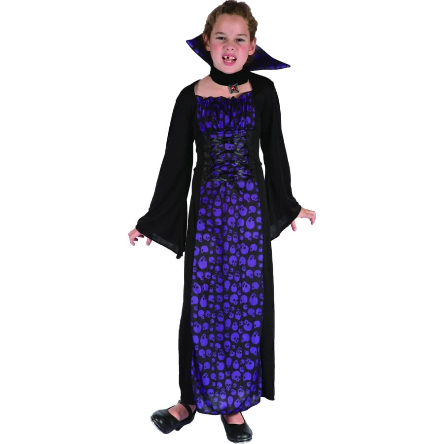 Robe Noire De Petite Vampire Imprimé Têtes De Mort 6 Robe Noire De Petite Vampire Imprimé Têtes De Mort – Image 4