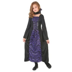 Robe Noire De Petite Vampire Imprimé Têtes De Mort