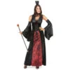 Robe Noire Et Rouge De Vampire Effet Velours -Boutique De Carnaval D'Halloween Robe noire et rouge de vampire effet velours