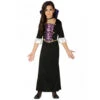 Robe Noire Et Violette De Vampire Pour Enfant 2 Robe Noire Et Violette De Vampire Pour Enfant -Boutique De Carnaval D'Halloween Robe noire et violette de vampire pour enfant