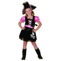 Robe Noire Rose De Petite Piratesse Tête De Mort 9 Robe Noire Rose De Petite Piratesse Tête De Mort -Boutique De Carnaval D'Halloween Robe noire rose de petite piratesse tete de mort 24349