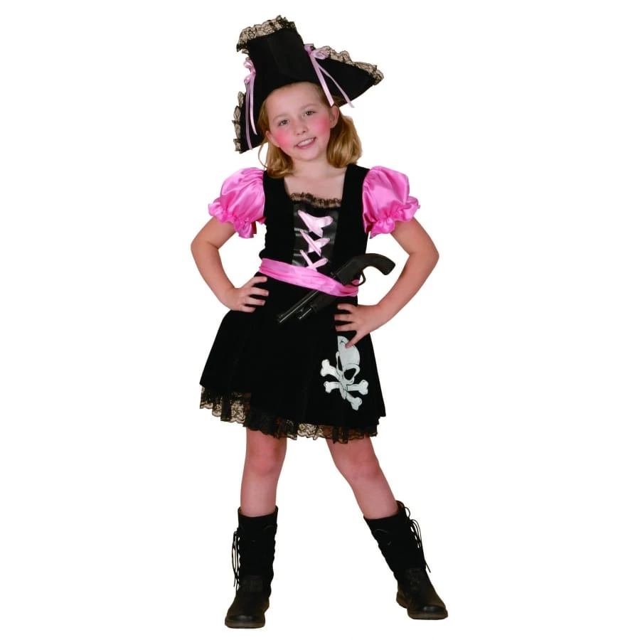 Robe Noire Rose De Petite Piratesse Tête De Mort 6 Robe Noire Rose De Petite Piratesse Tête De Mort – Image 4