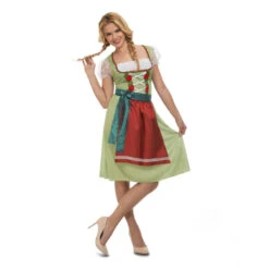 Robe Oktoberfest Verte Pour Femme Avec Tablier