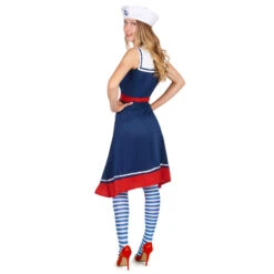 Robe Rétro De Marin Bleue Et Rouge Avec Chapeau -Boutique De Carnaval D'Halloween Robe retro de marin bleue et rouge avec chapeau 51160
