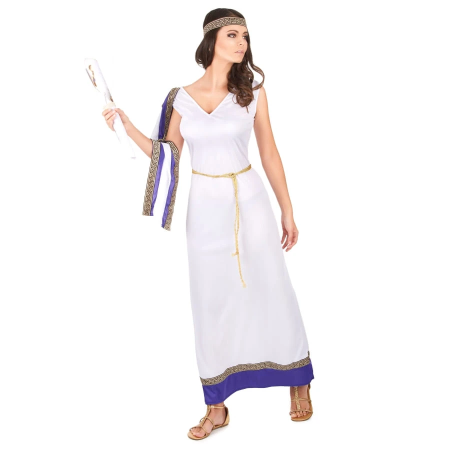 Robe Romaine Blanche Et Violette 4 Robe Romaine Blanche Et Violette – Image 2