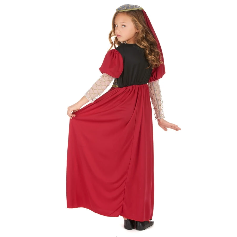 Robe Rouge De Princesse Médiévale Pour Enfant 5 Robe Rouge De Princesse Médiévale Pour Enfant – Image 3