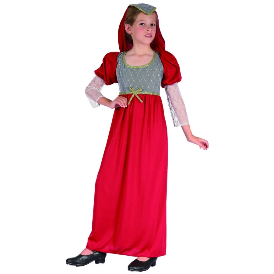 Robe Rouge De Princesse Médiévale Pour Enfant 6 Robe Rouge De Princesse Médiévale Pour Enfant – Image 4