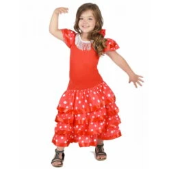 Robe Rouge Pois Blanc De Petite Danseuse Flamenco 6 Robe Rouge Pois Blanc De Petite Danseuse Flamenco -Boutique De Carnaval D'Halloween Robe rouge pois blanc de petite danseuse flamenco 40697