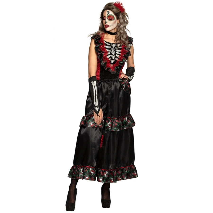 Robe Squelette Queue De Pie Dia De Los Muertos 4 Robe Squelette Queue De Pie Dia De Los Muertos – Image 2