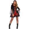 Robe Vampiresse Noire Rouge, Manches Transparentes 1 Robe Vampiresse Noire Rouge, Manches Transparentes -Boutique De Carnaval D'Halloween Robe vampiresse noire rouge manches transparentes