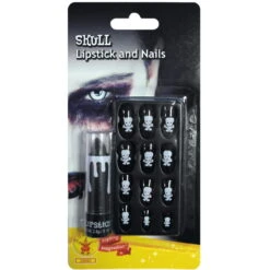 Rouge à Lèvre Et Ongles Crâne