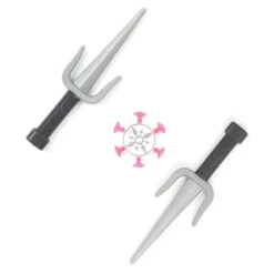 Costume De Petit Ninja Bleu Et Noir 12 Costume De Petit Ninja Bleu Et Noir -Boutique De Carnaval D'Halloween Sais et etoile de ninja en plastique 1