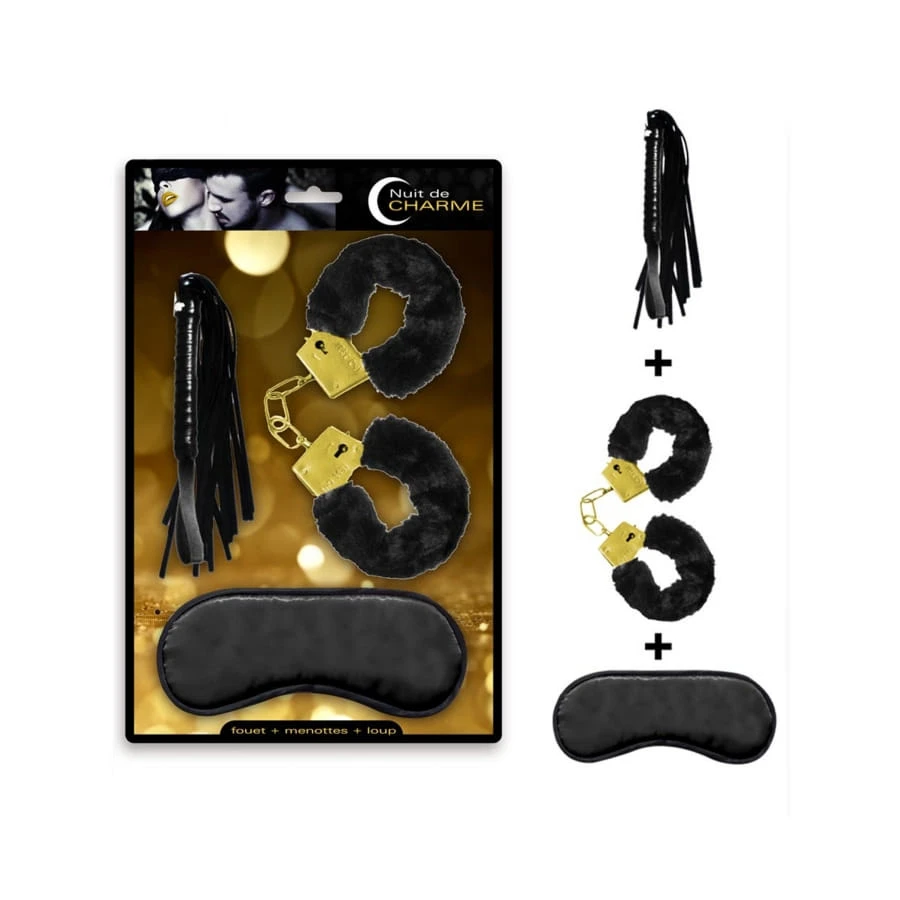 Set Coquin Avec Menottes Fouet Et Loup Pour Adulte 3 Set Coquin Avec Menottes Fouet Et Loup Pour Adulte