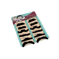 Set De 12 Moustaches Noires Adhésives -Boutique De Carnaval D'Halloween Set de 12 moustaches noires adhesives 48116
