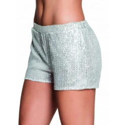 Shorty Argenté Recouvert De Sequins