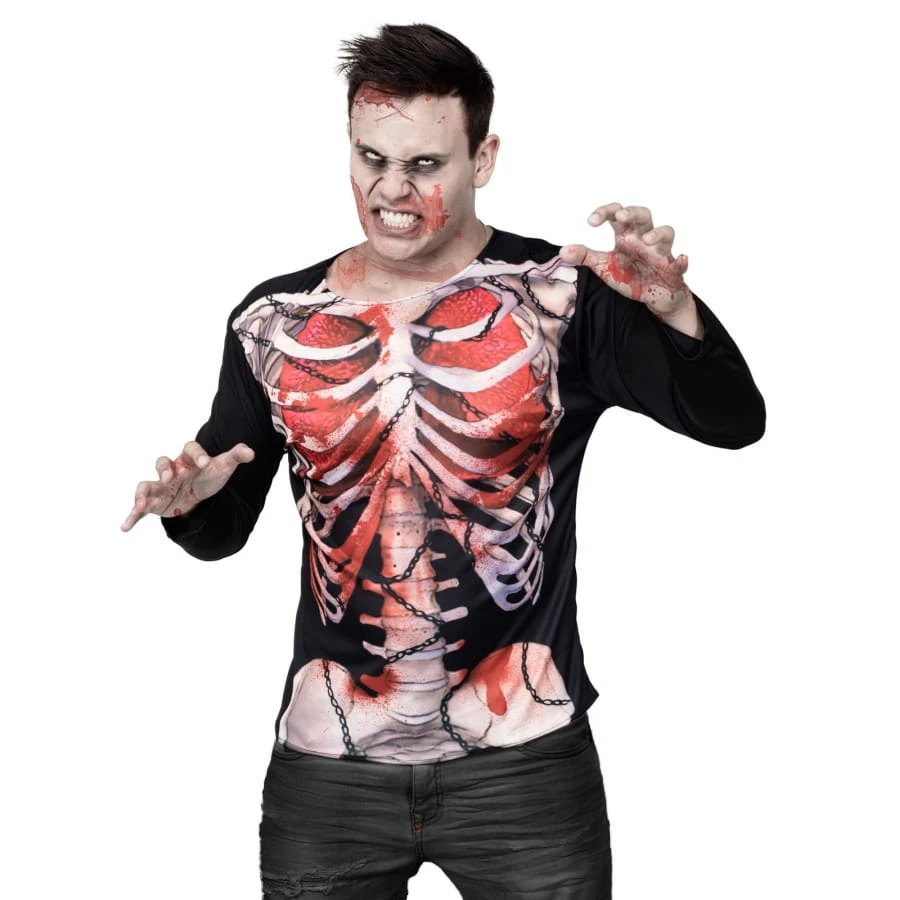 T-shirt De Squelette Zombie Photo Réaliste 3 T-shirt De Squelette Zombie Photo Réaliste