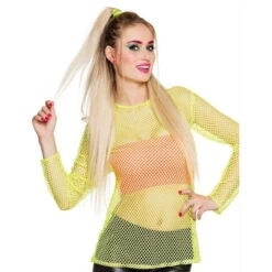 T-shirt Résille Jaune Fluo