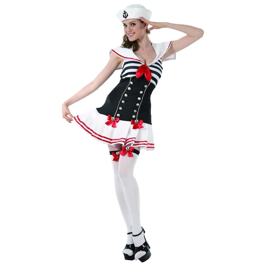 Tenue Courte De Femme Marin Noire Et Blanche 4 Tenue Courte De Femme Marin Noire Et Blanche – Image 2