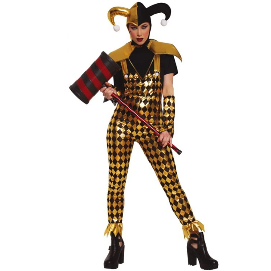 Tenue D'arlequin Doré Pour Femme Adulte 3 Tenue D'arlequin Doré Pour Femme Adulte