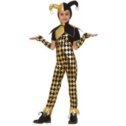 Tenue D'arlequin Doré Pour Fille