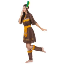 Tenue D'indienne Cintrée Marron Et Orange -Boutique De Carnaval D'Halloween Tenue d indienne cintree marron et orange 13133